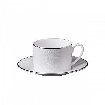Набор чайных чашек с блюдцами Roberto Cavalli Home - LIZZARD PLATIN - 220мл, 2шт, ( п/к )