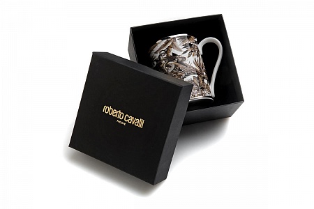 Фарфоровая кружка Roberto Cavalli TROPICAL JUNGLE BLACK