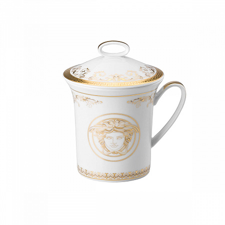 Фарфоровая кружка с ручкой &quot;Medusa Gala Gold&quot; с головой Версаче -Versace Rosenthal