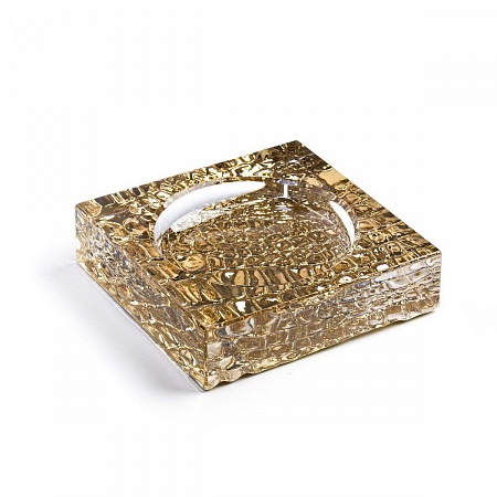 Пепельница Roberto Cavalli Home  15,5*15,5 см &quot;Крокодил&quot; золото, (п/к)