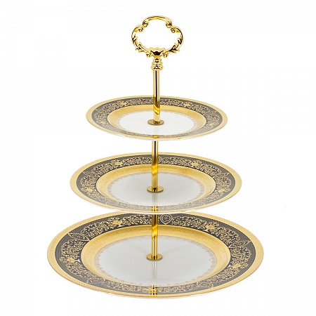 Горка 3 ярусная  Falken Porzellan &quot;Constanza Majestic&quot; Cobalt Gold