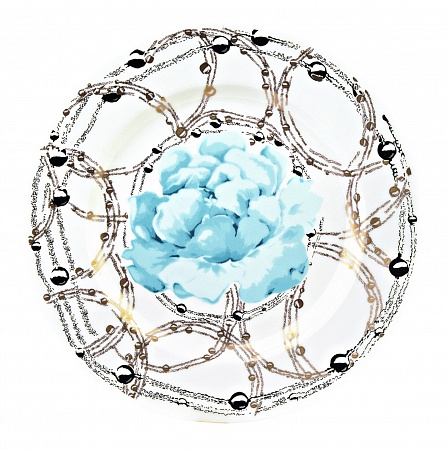 Десертная тарелка - d. 21 CM Blumarine &quot;PEONIA COLOR TURCHESE/TURQUOISE&quot;